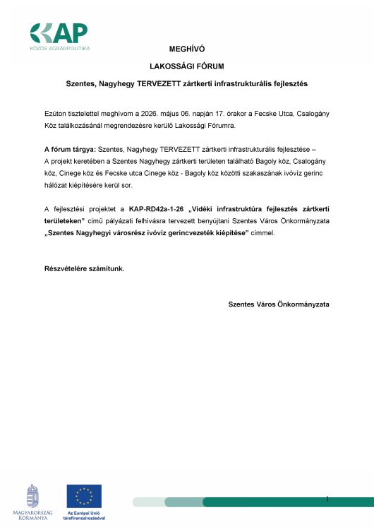 Lakossági fórum meghívó